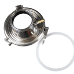 4 Inch Diameter Domed Lid with 1/8" NPT Port. Includes 1/8" Safety Valve, Lid Gasket, and Lid Clamp