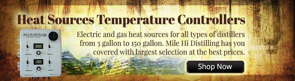 Electric and gas heat sources for all types of distillers from 3 gallon to 150 gallon. Mile Hi Distilling has you covered with largest selection at the best prices.