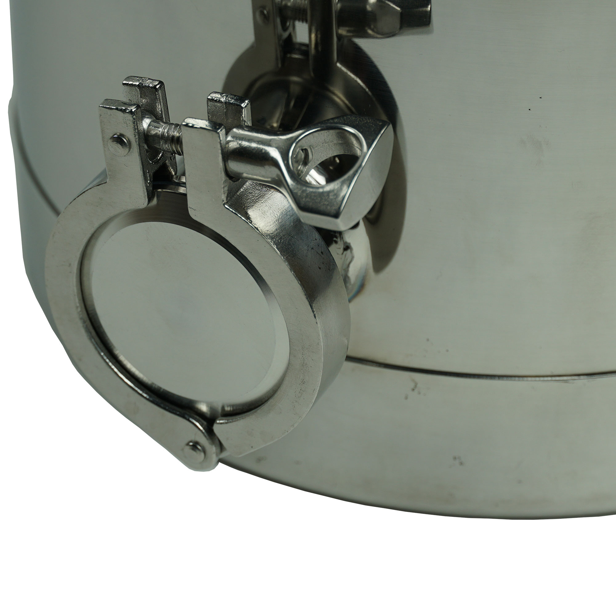 8 Gallon Heavy Duty Milk Can with Dome Lid and Clamp, NPT Fitting, and 2 Inch Ferruled Fitting - Image 3