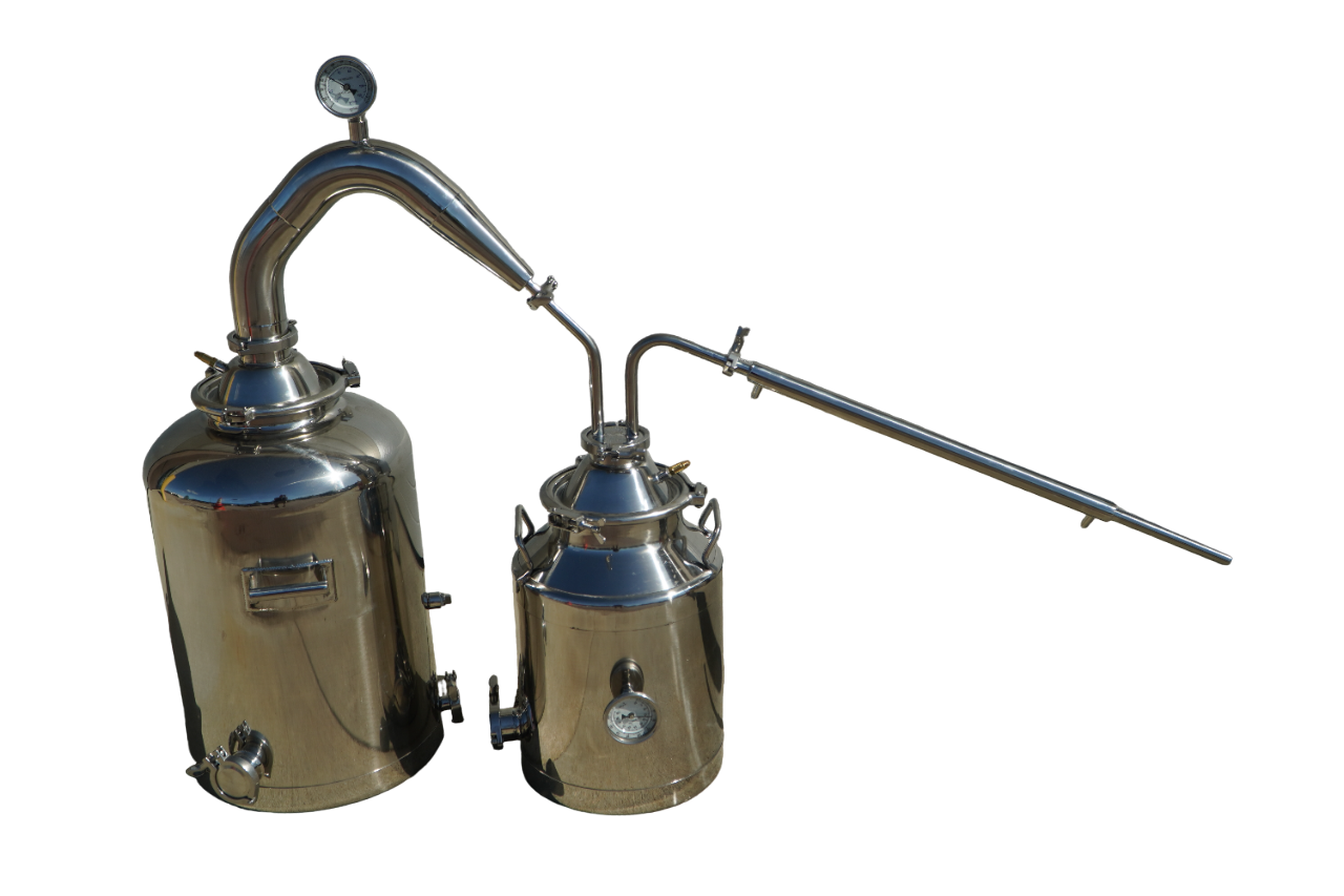 16 Gallon with 3 Inch Stainless Traditional Pot Still and 8 Gallon Thumper