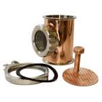 Copper Flute Section - 4" Diameter with 3 Inch Window. Includes Plate, Clamp and Gasket