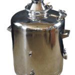 26 Gallon Heavy Duty Milk Can with Dome Lid and Clamp, Butterfly Valve Drain, 2 Inch Filler Neck, and Two Tri-Clamp Ports for Heating Elements