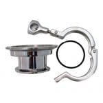 Stainless Steel 3 Inch to 2 Inch Adapter includes 2 inch Tri-Clamp and O-Ring for keg