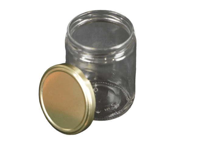 16 oz. Mason Jar with Single-Piece Gold Lid