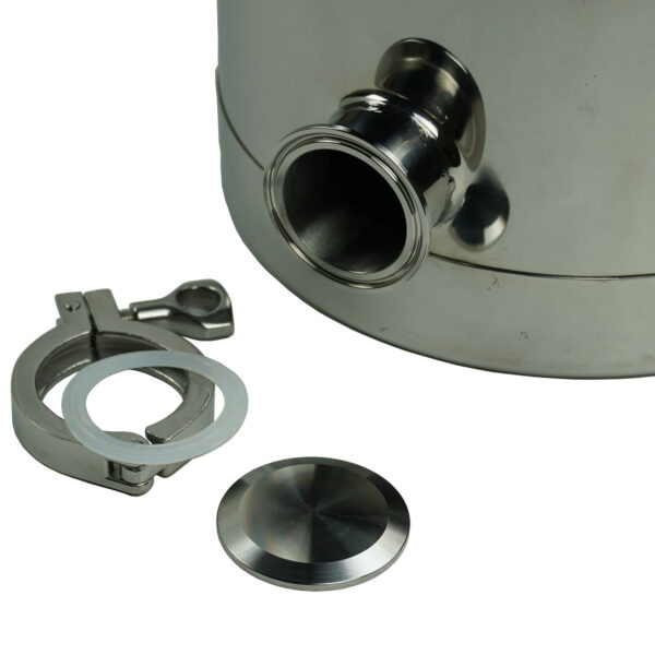3 Gallon Heavy Duty Milk Can with Dome Lid and Clamp, and 2 Inch Ferruled Fitting - Image 2