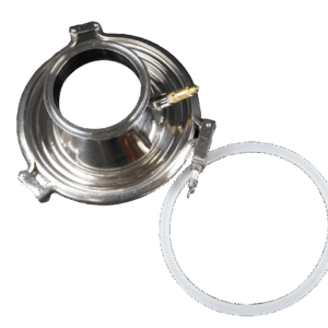 4 Inch Diameter Domed Lid with 1/8" NPT Port. Includes 1/8" Safety Valve, Lid Gasket, and Lid Clamp