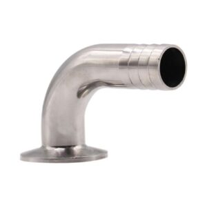 90 Degree Elbow with 1" Hose Connecter to 1 1/2" Tri Clamp With Tri Clamp and Gasket